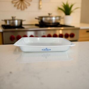 Vintage CorningWare BLUE CORNFLOWER P-76-B Open Roaster Dish 17" x 11" x 2.5"
